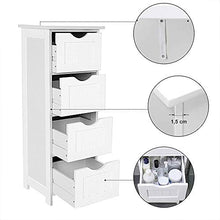 Flyelf Armadietto del Bagno,Mobiletto del Bagno Mobili da Camera da Letto con 4 Cassetti 30 * 30 * 82cm
