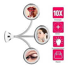 ZWH-Specchio per Il Trucco Trucco Specchi Specchio da Toilette con Luci 10X di Ingrandimento Appoggio con Forte Aspirazione for Il Bagno