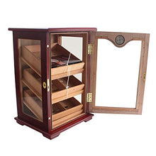 Accessori del sigaro Cigar Humidor - High-end in legno Cigar Humidor Cedar 3 Vassoi di visualizzazione foderato di dialogo ciga Desktop Gabinetto vetro temperato portasigari W igrometro mantenerlo fre