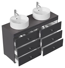 Mobile bagno a terra Memoria Classic antracite satinato con lavabi appoggiati