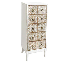 Vidal Regalos Mobile cassettiera Sinfonier bianco legno 5 cassetti design rustico antico 115 cm