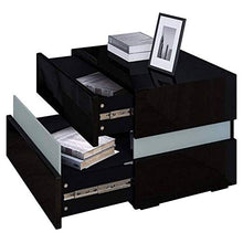 Hyjgjzjh Camere da Comodino LED Comodino Comodino (Nero) Cassettiera Lucida