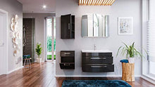 Set di mobili da bagno Malema in antracite con frontale arrotondato 5 pz.