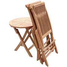 CGBF-Garden Bistro Set 3 Pezzi,Mobili da Balcone Pieghevoli per Esterni in Teak Set Tavolo e Sedie