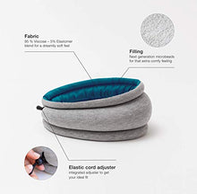 OSTRICHPILLOW Light - Cuscino da viaggio | Cuscino per aereo, cuscino da viaggio per auto, ufficio, pisolino | Accessori da viaggio per uomo e donna (Blue Reef)