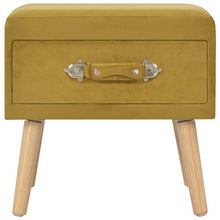 Festnight Comodino Camera da Letto, Comodino in Velluto Mustard 40x35x40 cm