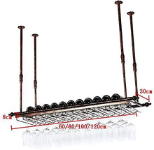 DJSMjbj, portabicchieri da vino americano in stile rosso, da appendere al vento industriale, porta bicchiere da vino rosso, telaio a testa in giù, facile da installare (dimensioni: 80 cm)