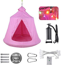 Femor Tenda da Gioco, Amaca da Altalena per Bambini, Tenda Mobile con Luci a LED, Impermeabile e Resistente ai Raggi UV, Sale Giochi per Bambini Interne ed Esterne, Regalo per Bambini (Rosa)