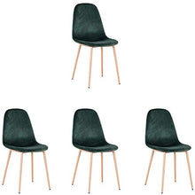 Set di 4 sedie da Pranzo in Velluto Sedie Casual Imbottite con Design retrò e Gambe in Metallo