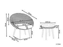 Beliani Set da Giardino in Rattan Beige con Tavolino e 2 Poltrone più Cuscini ORTIGIA