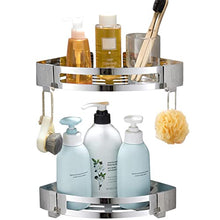 MeeQee 2 Pezzi Portasapone Doccia Autoadesivo Mensola Doccia Senza Foratura Porta Oggetti per Bagno Acciaio Inox Porta Shampoo Doccia - Argento