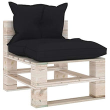 vidaXL Divano Centrale da Giardino Pallet con Cuscini in Legno di Pino