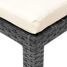 vidaXL Lettino Prendisole Regolabile Cuscino Poli Rattan Nero Sdraio Spiaggia