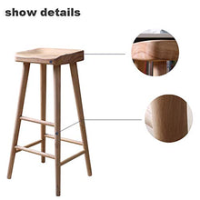 XuQinQin Nordic Solido Pine Bar Sgabello con pedana casa Sedia da Cucina sgabelli da Bar (Size : Medium)