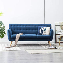 Tidyard Divano a 3 Posti in Stoffa Imbottito,Divani da Soggiorno Moderna,172x70x82cm Blu