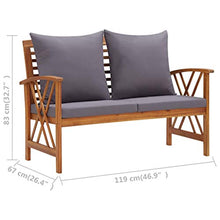 FAMIROSA Set Divani da Giardino 2 pz con Cuscini in Massello di Acacia-0274