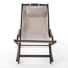 Iyom Christopher Knight Home Nikki Sedie da Esterno in Legno e Tela, Set da 2 Pezzi, Beige