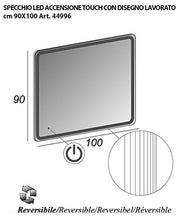 Mobile bagno moderno New York sospeso bianco, misura cm 104, con specchio, lavabo e colonna