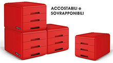 Arda 19P3PRIR Mini Cassettiera, Rosso