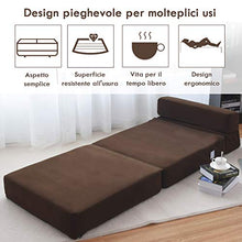 COSTWAY Divano Letto Pieghevole, Divano Poltrona Moderna e Convertibile, in Schiuma ad Alta Densità, 77 x 72 x 64 cm (caffè)