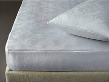 Demaflex - Coprimaterasso a Cappuccio con Fascia ed Elastico Perimetrale in Damascato di Puro Cotone 100% (Matrimoniale)