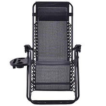 Zero Gravity Chairs Lounge Patio Foldingner Outdoor Black Portable Beach Chair with Cup Holder