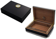 GERMANUS Mini Sigari Humidor per la corsa, divano o terrazza in Nero con legno di cedro