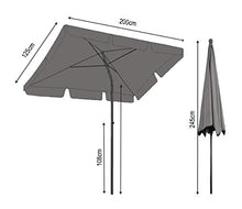 QUICK STAR - Ombrellone da Balcone, 2 x 1,25 m, Rettangolare, Pieghevole, Tortora