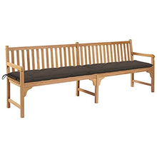 vidaXL Panca da Giardino con Cuscino Talpa 240 cm in Massello di Teak