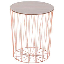 Zjcpow - Comodino con base in metallo MDF, con piano rialzato, colore: oro rosa
