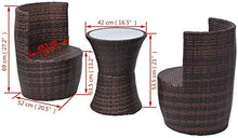 Mobili da giardino Terrazza Set di balcone Set, Piccolo Pub Set con tappetino 3 pezzi Set di balcone Set di set di mobili, Mobili da terrazza,Brown