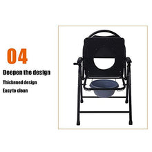 Comodino Comò Sedia da Bagno Sedia da Bagno Pieghevole Nera,Nero