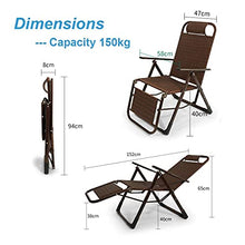 JFFFFWI Sedia Pieghevole Zero Gravity Sedia da Giardino reclinabile in Rattan, Sedia reclinabile con Blocco Zero Gravity Soggiorno Giardino Prato, Sedia a Sdraio da Esterno Oversize Pieghevole, Marr