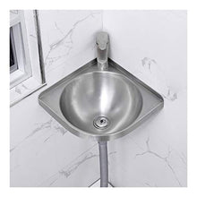 JPOYT-O Triangolo Lavatoio Hanging Bacino, Round Kitchen Sink Bowl in Acciaio Inox