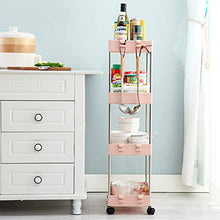 LPW Carrello da Cucina, 4 Scaffale per Cucina, Bianca Portaoggetti Scaffalatura,Carrellino Salvaspazio,Carrellino per Bagno Plastica,Grigio,A