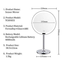 XXLYY Specchio per sensore Specchio per Trucco Specchio per Trucco USB Ricaricabile Touchscreen Dimmerabile Luce LED per controsoffitto Trucco cosmetico 8.5 Pollici