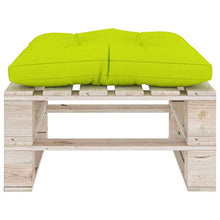 vidaXL Pouf da Giardino Pallet Cuscino Verde Brillante Legno di Pino