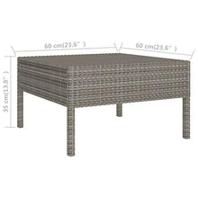 SKM Set Divani da Giardino 6 pz con Cuscini in Polyrattan Grigio (39kg) Grigio-6984