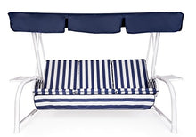 Stiliac 9601T311 Set Cuscini e Tettucio Ricambio, Rigato Blu/bianco, 174x58x8 cm