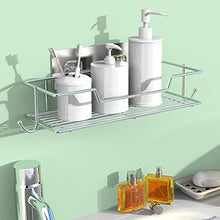 4 pezzi autoadesivi per doccia, senza foratura, mensole da bagno, montaggio a parete, in acciaio inox, organizer da cucina