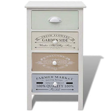 Tidyard Cassettiera in Stile Francese ha 4 cassetti scorrevoli in Legno