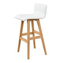 [en.casa] Bancone Bar + 2 x sgabelli da Bar Set (faggio-Bianco) Similpelle + MDF