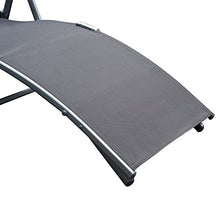Outsunny Sdraio da Giardino Pieghevole con Cuscino, Schienale con 7 Reclinazioni, 137x63.5x100.5cm, Grigio