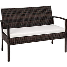 TecTake Set di MOBILI Rattan Arredamento Giardino Set Completo - Disponibile in Diversi Colori - (Nero-Marrone)
