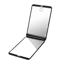 PLEMO Specchio Luminoso da Trucco a 8 LED, Specchi ad Ingradimento 1x e 2x Rettangolare (Nero)