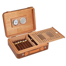 SMEJS Portable Cigar Humidor Valigia - Cedro e Pelle Cigar Storage Box Sealed Design Desktop Cigar Humidor