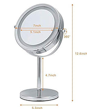 Specchio da Tavolo con Luce LED 1 / 10X - Specchio cosmico - 17,8 cm