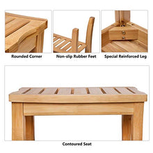 zvcv Utili Accessori per Il Bagno Panca per Doccia, 100% Deluxe Coperta da Esterno Patio Giardino Giardino Sgabello in bambù Panca con ripiano portaoggetti Vasca da Bagno Sedia da Doccia