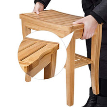 zvcv Utili Accessori per Il Bagno Panca per Doccia, 100% Deluxe Coperta da Esterno Patio Giardino Giardino Sgabello in bambù Panca con ripiano portaoggetti Vasca da Bagno Sedia da Doccia