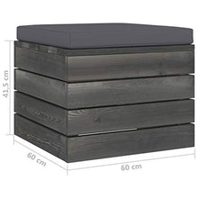 vidaXL Pouf da Giardino su Pallet con Cuscino in Legno di Pino